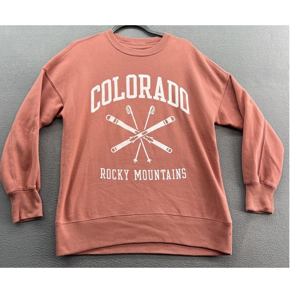 Abercrombie & Fitch Sweatshirt Women's S Terracotta Colorado Rocky Mountains Ski